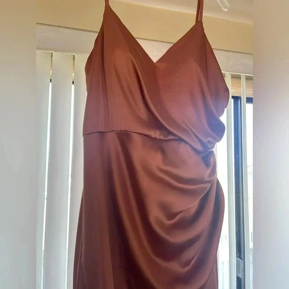 Revelry Copper Satin Rory Dress - Picture 1 of 10